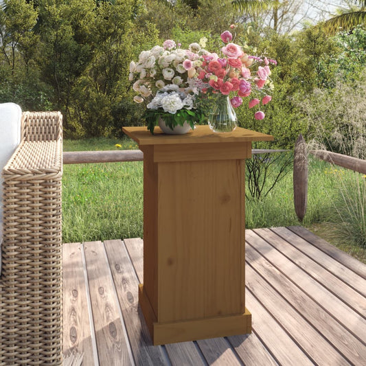 Portafiori Marrone Ambra 40x40x60 cm in Legno Massello di Pino - homemem39