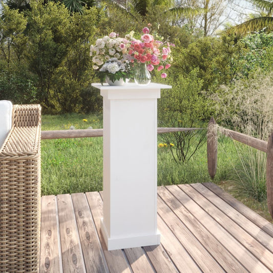 Supporto per Fiori Bianco 40x40x90 cm in Legno Massello di Pino - homemem39