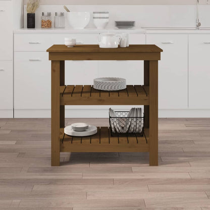 Banco da Lavoro Ambra 78,5x50x80 cm in Legno Massello di Pino - homemem39