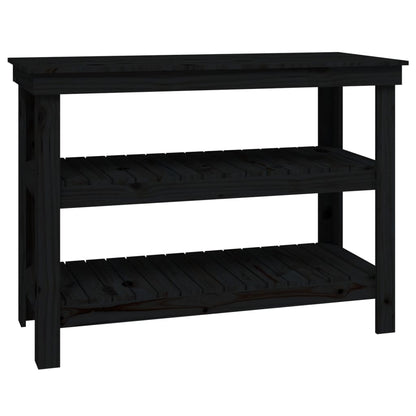 Banco da Lavoro Nero 110,5x50x80 cm in Legno Massello di Pino - homemem39