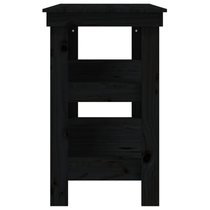 Banco da Lavoro Nero 110,5x50x80 cm in Legno Massello di Pino - homemem39
