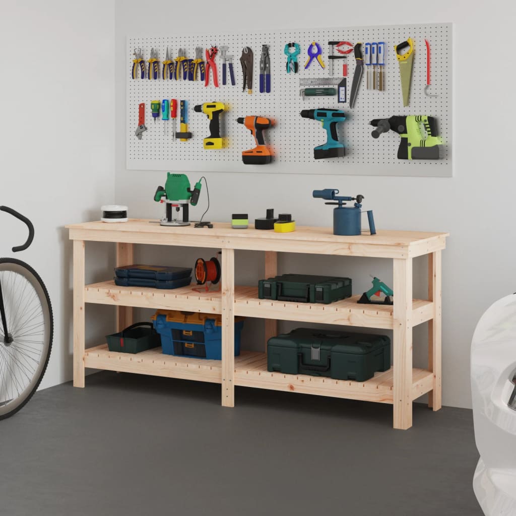 Banco da Lavoro 181x50x80 cm in Legno Massello di Pino | homemem39