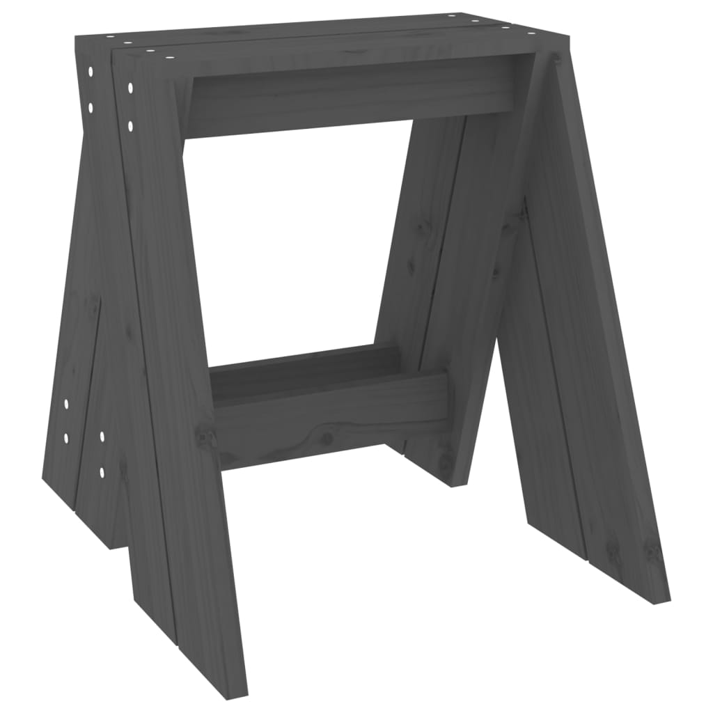 Sgabelli 2 pz grigio 40x40x45 cm in Legno Massello di Pino - homemem39