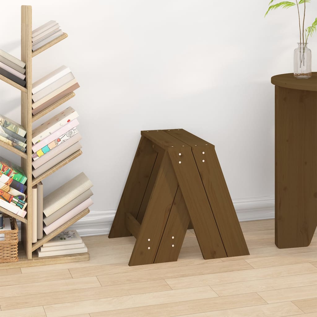 Sgabelli 2 pz Marrone Ambra 40x40x45 cm Legno Massello di Pino - homemem39