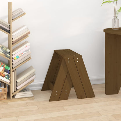 Sgabelli 2 pz Marrone Ambra 40x40x45 cm Legno Massello di Pino - homemem39
