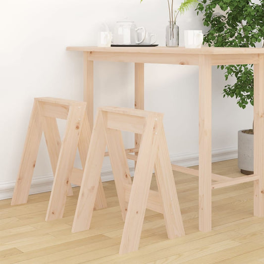 Sgabelli 2 pz 40x40x60 cm in Legno Massello di Pino - homemem39