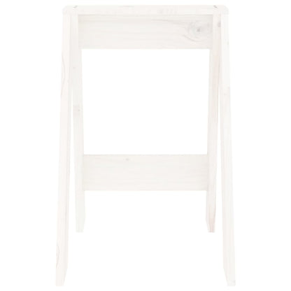 Sgabelli 2 pz Bianchi 40x40x60 cm in Legno Massello di Pino - homemem39