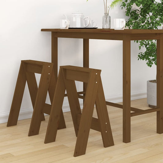 Sgabelli 2 pz Ambra 40x40x60 cm in Legno Massello di Pino - homemem39