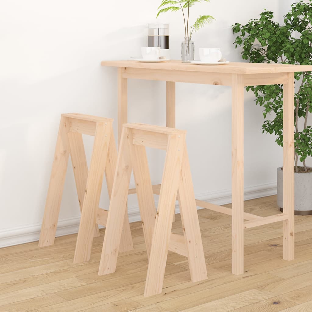 Sgabelli 2 pz 40x40x75 cm in Legno Massello di Pino - homemem39
