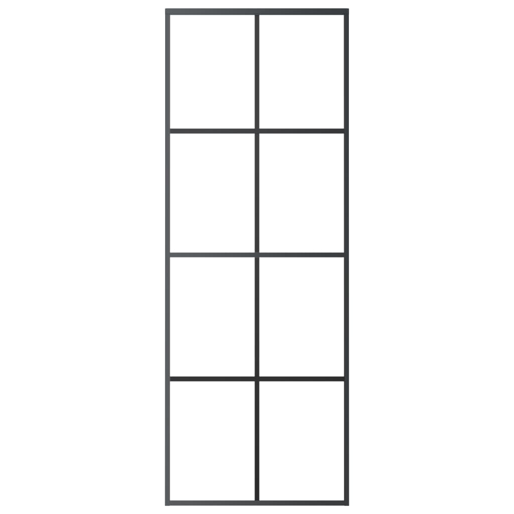 Porta Scorrevole con Ferramenta 76x205cm Vetro ESG Alluminio