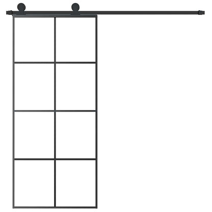 Porta Scorrevole con Ferramenta 90x205cm Vetro ESG Alluminio | homemem39