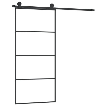 Porta Scorrevole con Ferramenta 90x205cm Vetro ESG Alluminio | homemem39