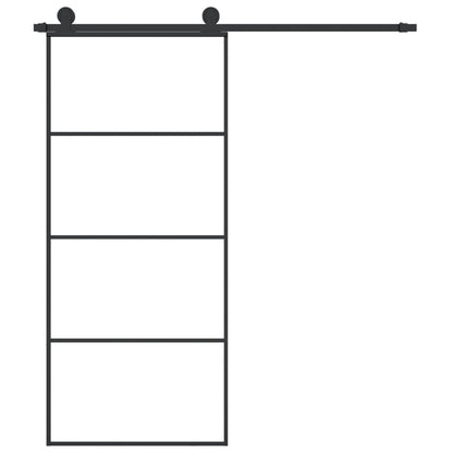 Porta Scorrevole con Ferramenta 90x205cm Vetro ESG Alluminio | homemem39