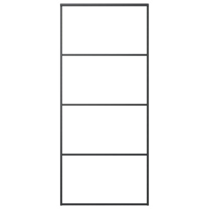 Porta Scorrevole con Ferramenta 90x205cm Vetro ESG Alluminio - homemem39