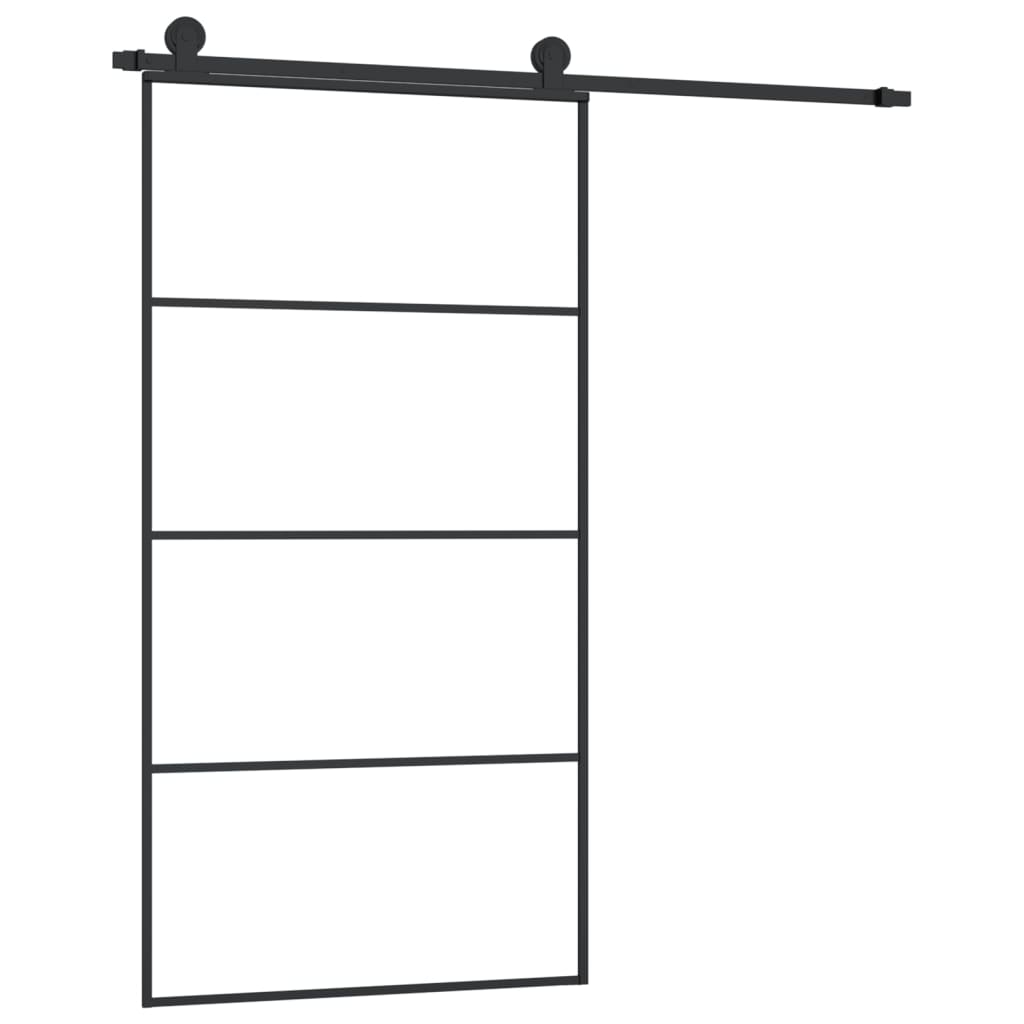 Porta Scorrevole con Ferramenta 102,5x205cm Vetro ESG Alluminio