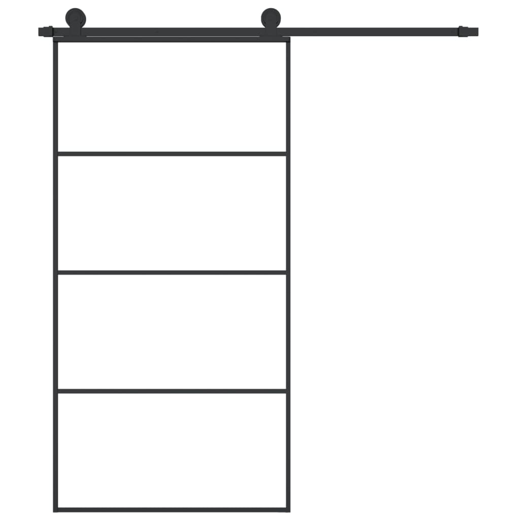 Porta Scorrevole con Ferramenta 102,5x205cm Vetro ESG Alluminio