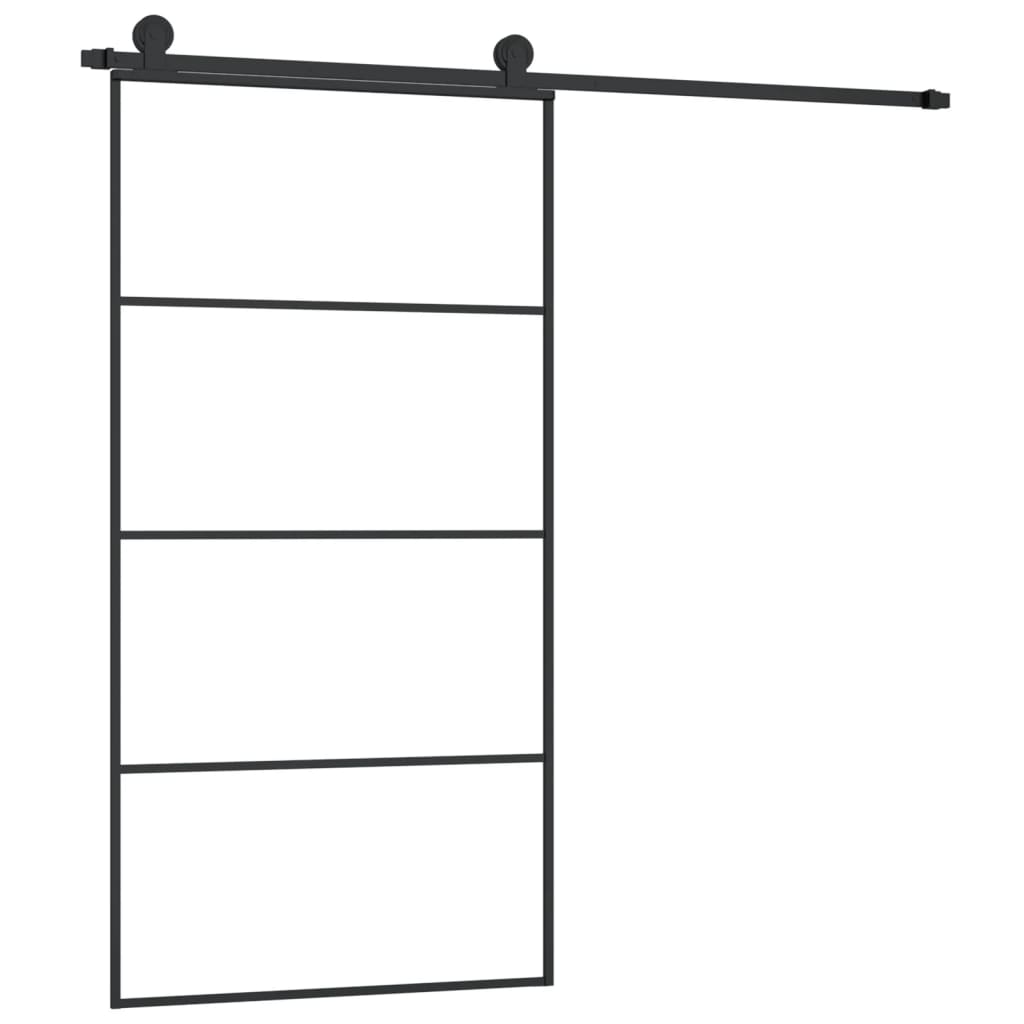 Porta Scorrevole con Ferramenta 102,5x205cm Vetro ESG Alluminio | homemem39