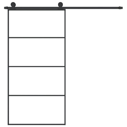 Porta Scorrevole con Ferramenta 102,5x205cm Vetro ESG Alluminio - homemem39