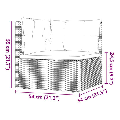 Set Divani da Giardino 5 pz con Cuscini Nero in Polyrattan