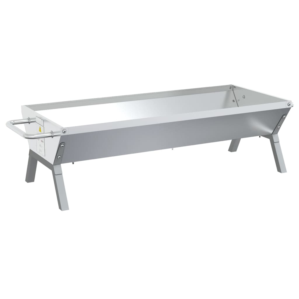Vassoio per Barbecue Argento 118x42x30,5 cm Acciaio Inox | homemem39