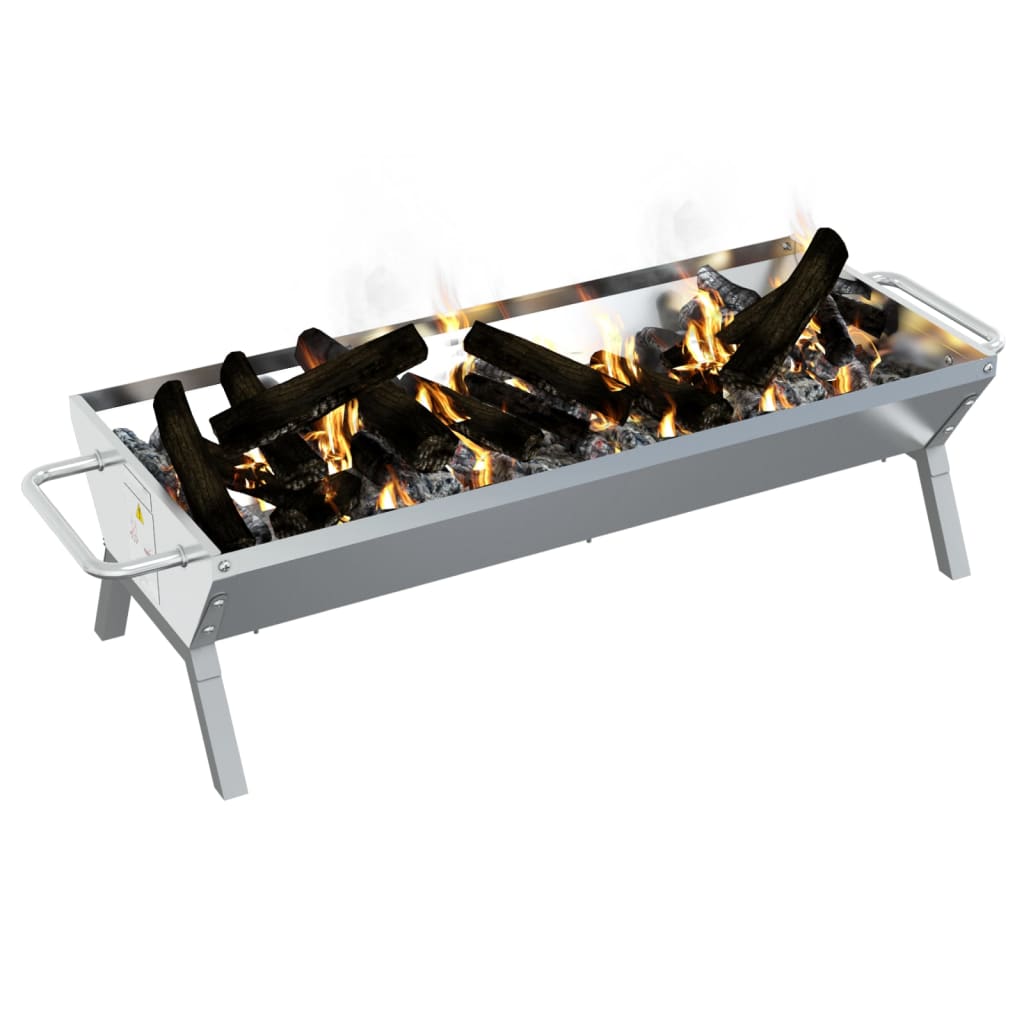 Vassoio per Barbecue Argento 118x42x30,5 cm Acciaio Inox | homemem39