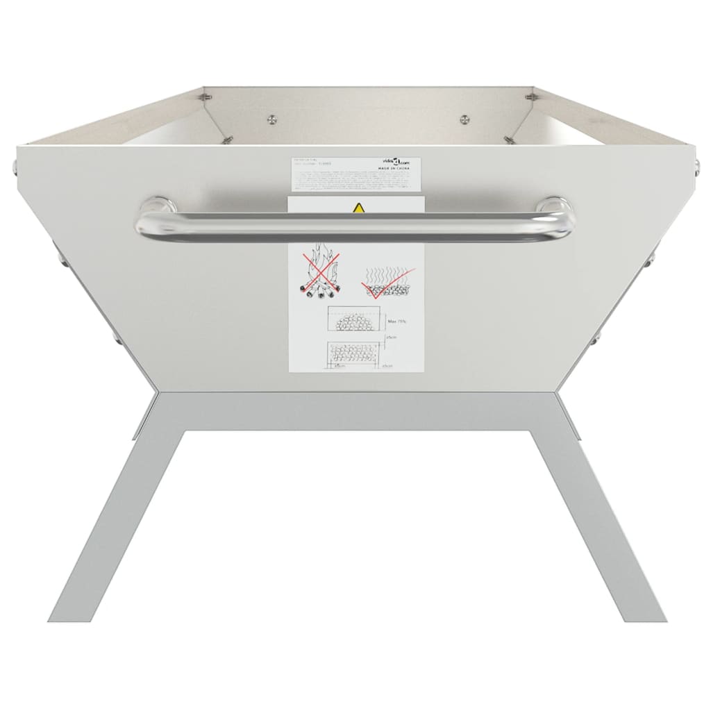 Vassoio per Barbecue Argento 118x42x30,5 cm Acciaio Inox | homemem39
