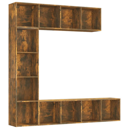 Set Mobili Libreria / Porta TV 3 pz Rovere Fumo 180x30x180 cm | homemem39