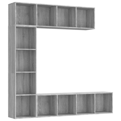 Set Mobili Libreria / Porta TV 3 pz Grigio Sonoma 180x30x180 cm | homemem39