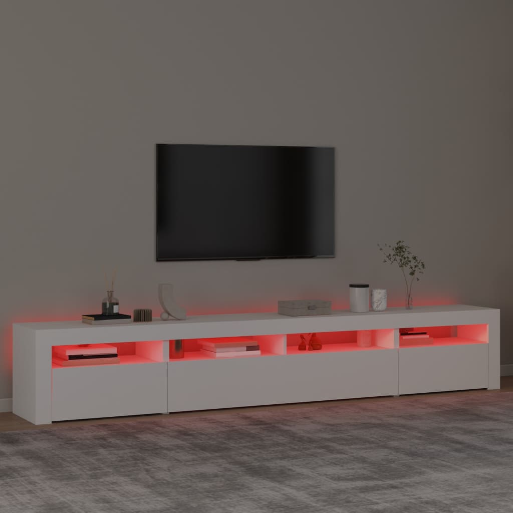 Mobile Porta TV con Luci LED Bianco 240x35x40 cm - homemem39