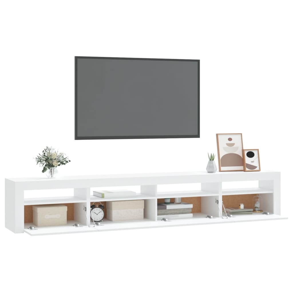Mobile Porta TV con Luci LED Bianco 240x35x40 cm - homemem39