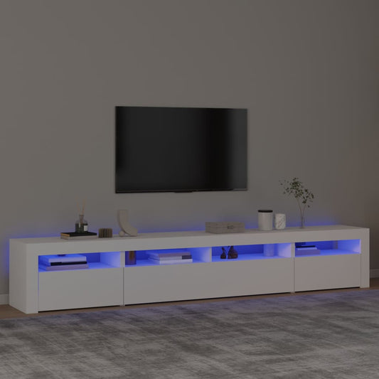 Mobile Porta TV con Luci LED Bianco 240x35x40 cm - homemem39