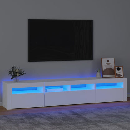 Mobile Porta TV con Luci LED Bianco 210x35x40 cm - homemem39