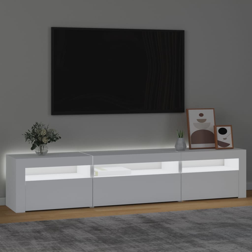 Mobile Porta TV con Luci LED Bianco 195x35x40 cm - homemem39