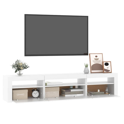 Mobile Porta TV con Luci LED Bianco 195x35x40 cm - homemem39