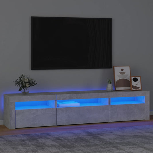 Mobile Porta TV con Luci LED Grigio Cemento 195x35x40 cm - homemem39