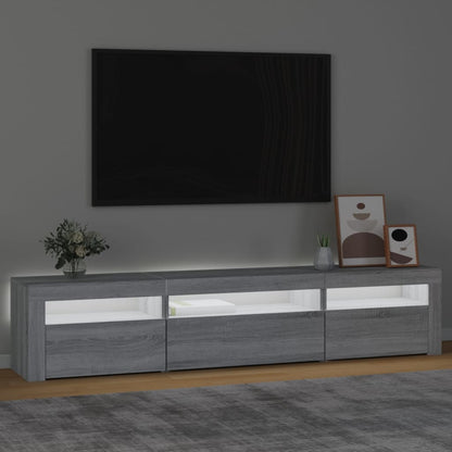 Mobile Porta TV con Luci LED Grigio Sonoma 195x35x40 cm - homemem39