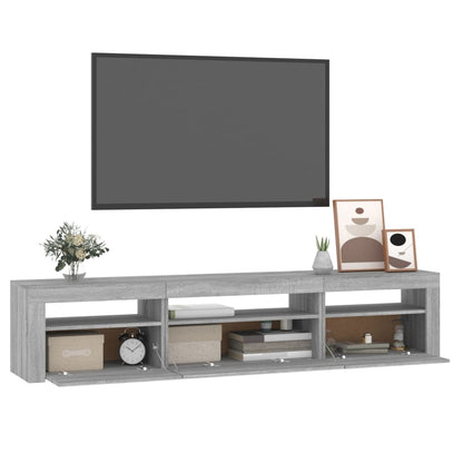 Mobile Porta TV con Luci LED Grigio Sonoma 195x35x40 cm - homemem39