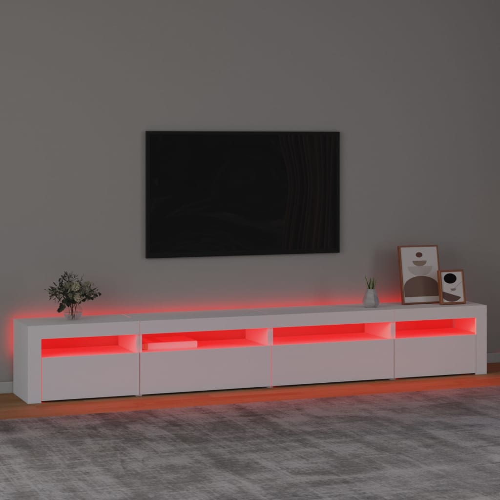 Mobile Porta TV con Luci LED Bianco 270x35x40 cm - homemem39
