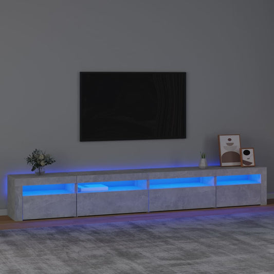 Mobile Porta TV con Luci LED Grigio Cemento 270x35x40 cm - homemem39