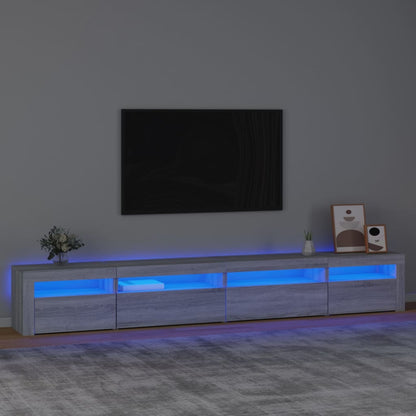 Mobile Porta TV con Luci LED Grigio Sonoma 270x35x40 cm - homemem39