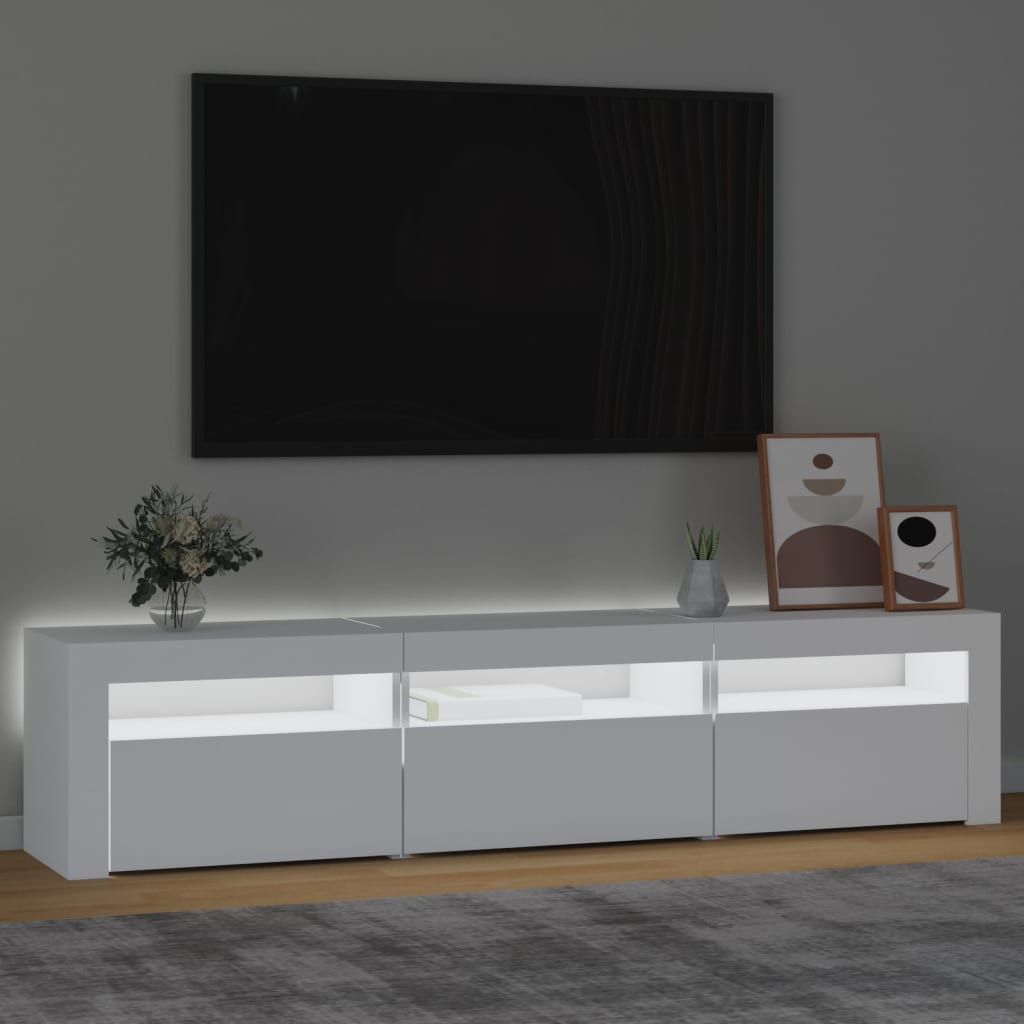 Mobile Porta TV con Luci LED Bianco 180x35x40 cm - homemem39