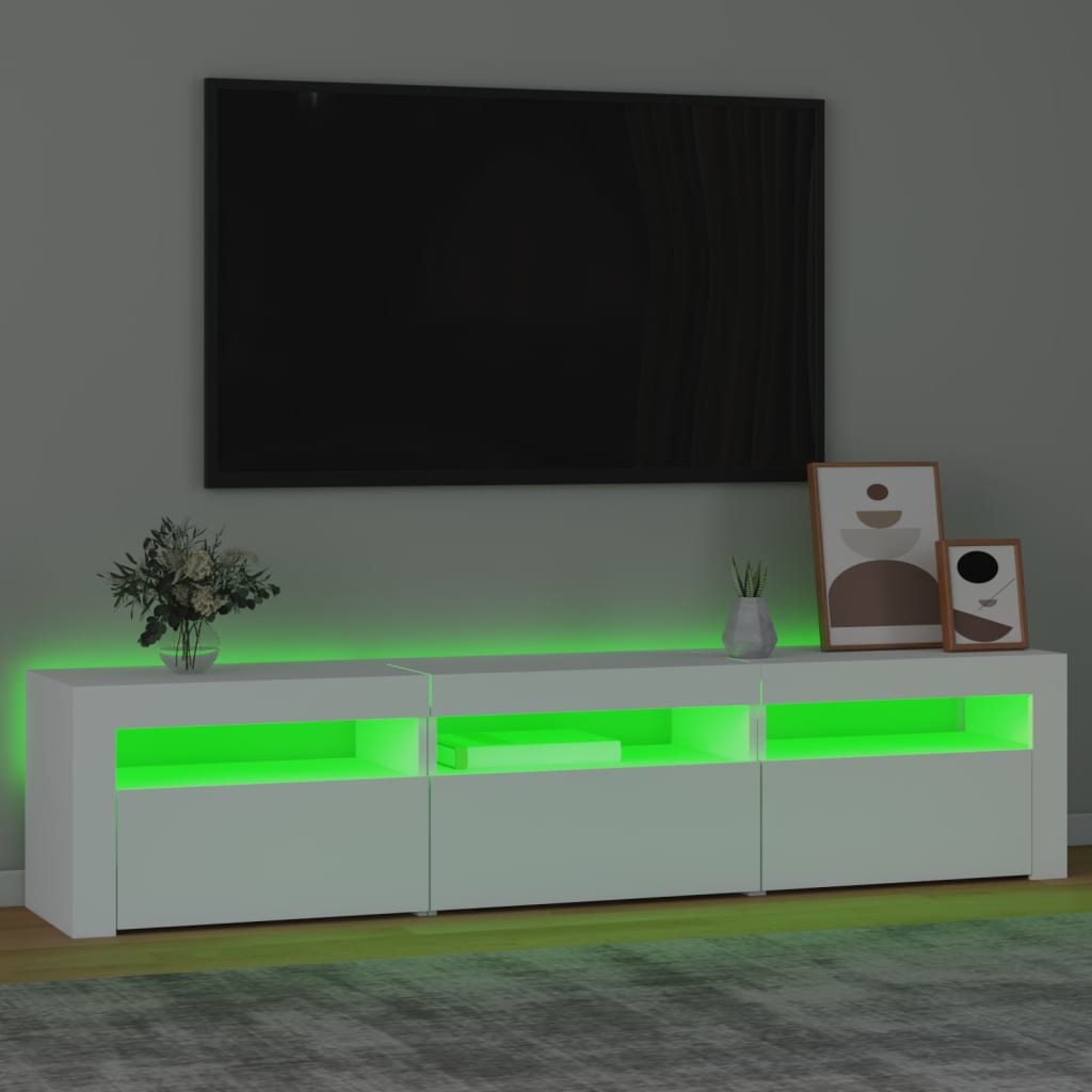 Mobile Porta TV con Luci LED Bianco 180x35x40 cm - homemem39