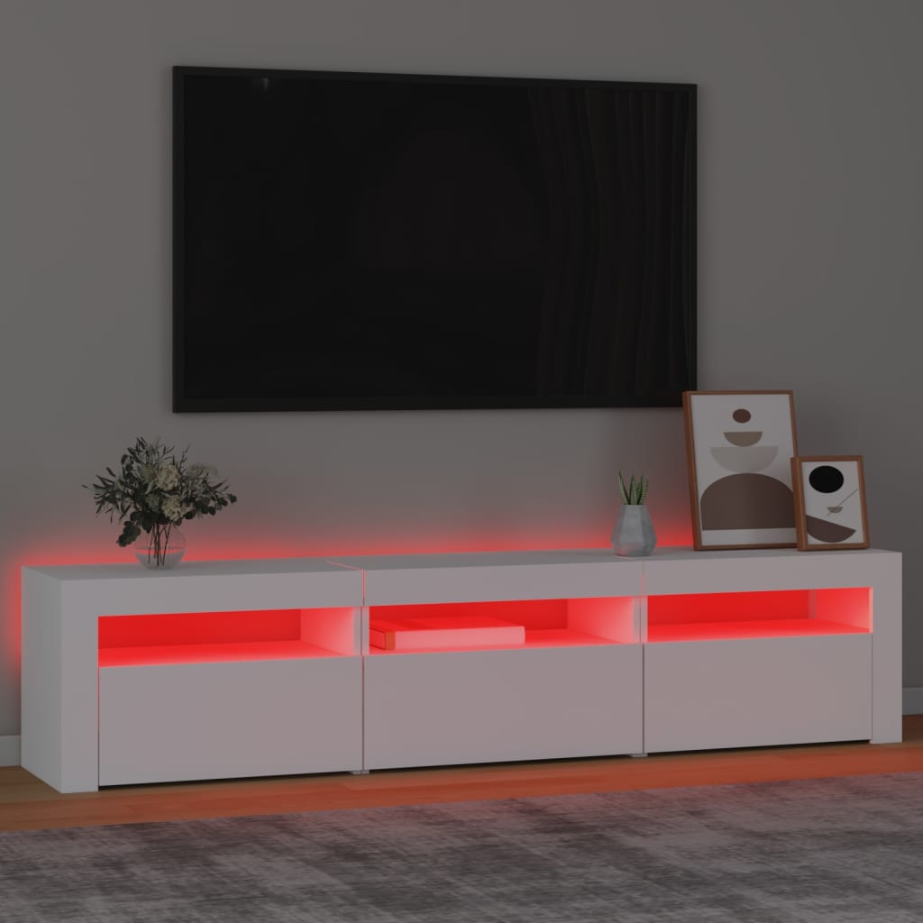 Mobile Porta TV con Luci LED Bianco 180x35x40 cm - homemem39