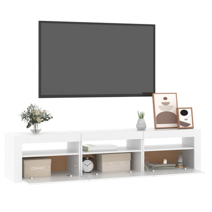 Mobile Porta TV con Luci LED Bianco 180x35x40 cm - homemem39