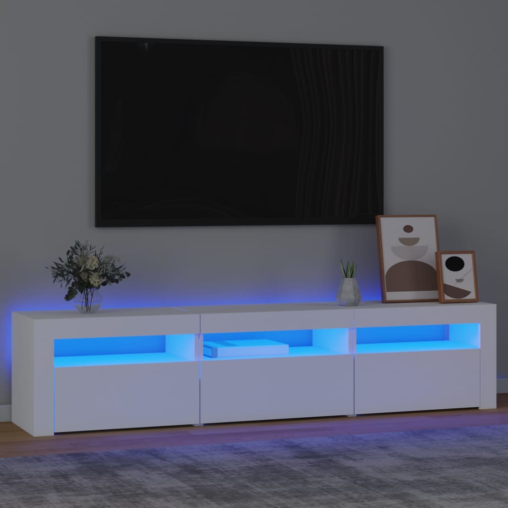 Mobile Porta TV con Luci LED Bianco 180x35x40 cm - homemem39