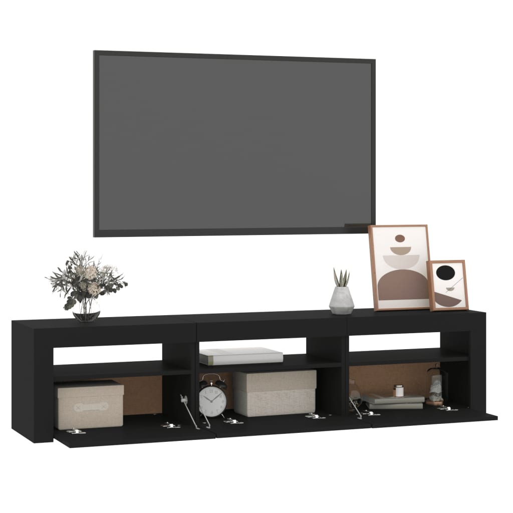 Mobile Porta TV con Luci LED Nero 180x35x40 cm - homemem39