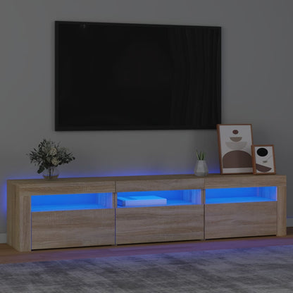 Mobile Porta TV con Luci LED Rovere Sonoma 180x35x40 cm - homemem39