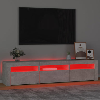 Mobile Porta TV con Luci LED Grigio Cemento 180x35x40 cm - homemem39