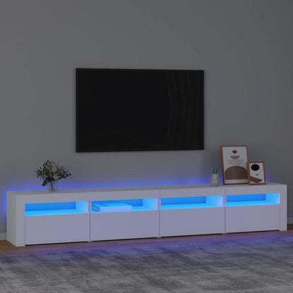 Mobile Porta TV con Luci LED Bianco 240x35x40 cm - homemem39