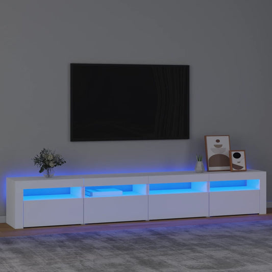Mobile Porta TV con Luci LED Bianco 240x35x40 cm - homemem39